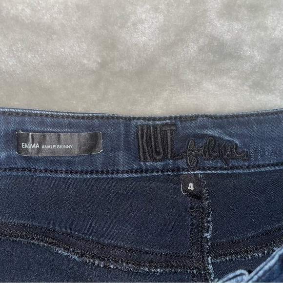 Kut from the Kloth Emma Ankle Skinny Jeans Dark Stone Washed Size 4 - Picture 4 of 8